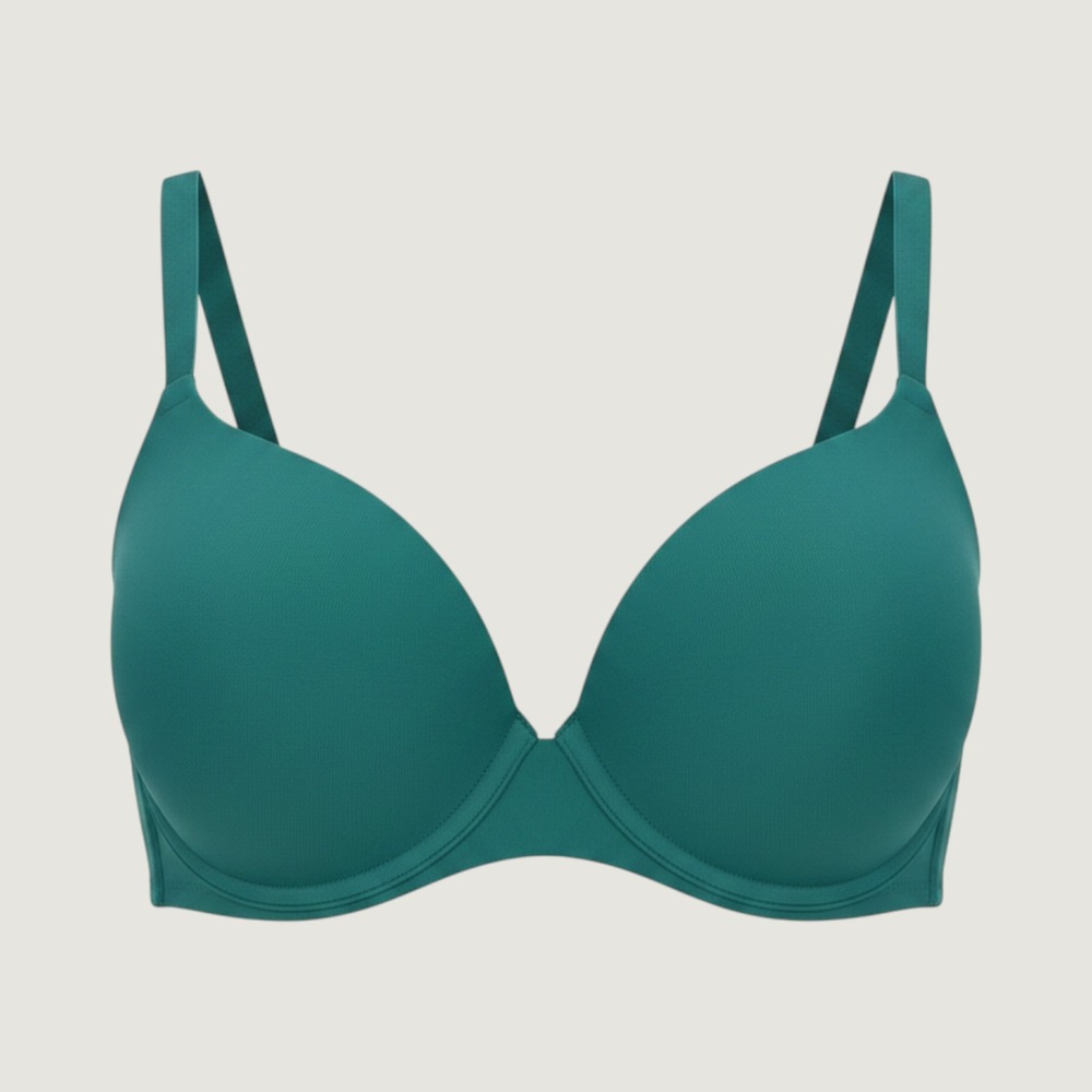 Victorias Secret PINK Wear Everywhere Push-Up Bra 36D Green Pink Microfiber